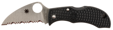 Spyderco Manbug 1.91" Wharncliffe Serrated VG-10 TiCN Black FRN Folding Knife