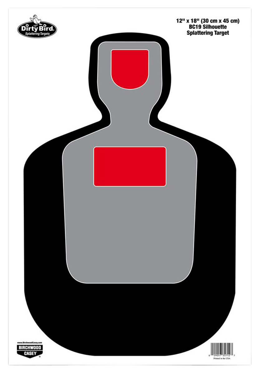 Birchwood Casey Dirty Bird BC-19 Silhouette 12" x 18" Hanging Pistol Target 8 Pack