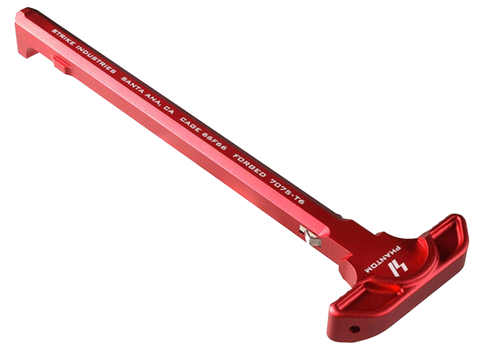 Strike Industries Latchless Charging Handle AR-15 Red Anodized Aluminum