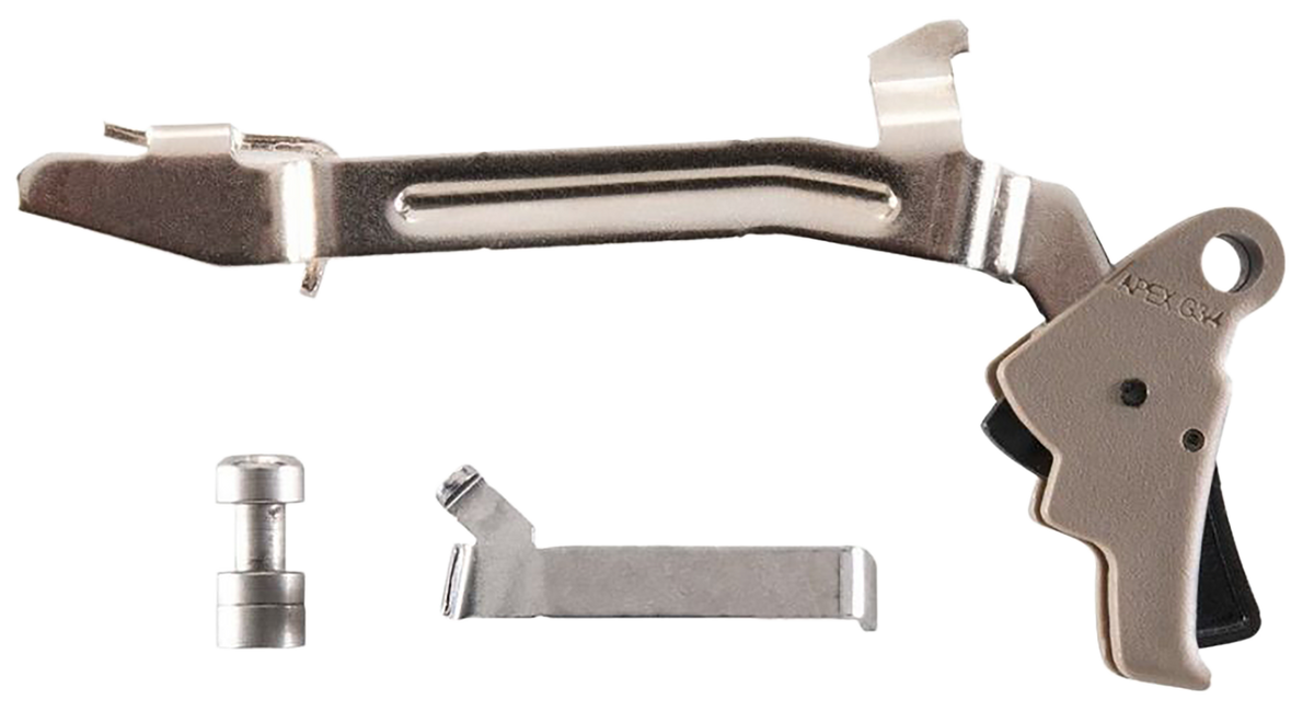 Apex Tactical Specialties 102P145 Action Enhancement Slim Flat Dark Earth Polymer Drop-In Trigger Kit - Fits Glock Gen 3/4 17/19/22-27/31-35