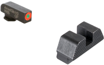AmeriGlo GL433 Protector Sight Set for Glock - Green Tritium Orange Outline Front / Black Serrated Rear