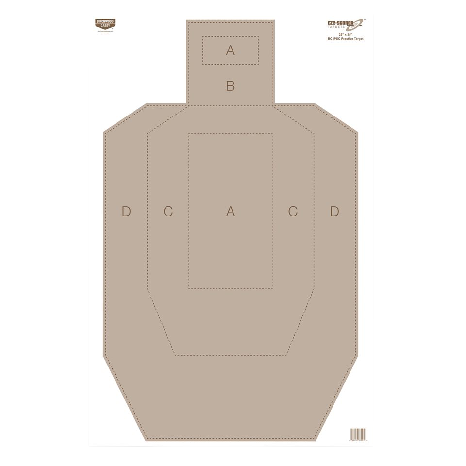 Birchwood Casey EZE-Scorer IPSC Silhouette Hanging Paper Target 23" x 35" Tan 5 Pack