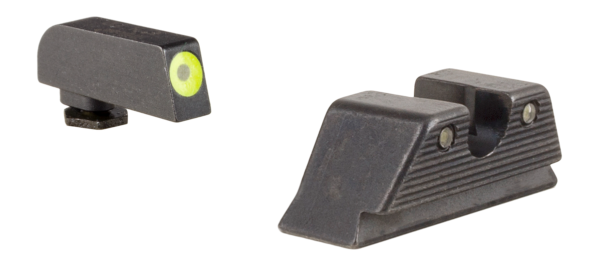 Trijicon 601088 HD Night Sight Set Yellow Front Outline / Green Rear - Glock MOS - Front/Rear Set
