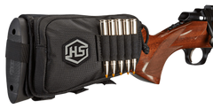 Hunters Specialties 01620 Buttstock Shell Holder W/Pouch 5 Cartridges Black Polyester