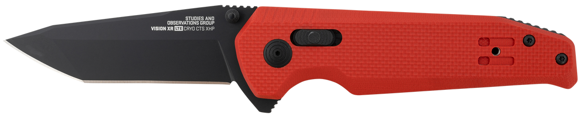 S.O.G Vision XR LTE 3.36" Folding Tanto Plain CTS XHP Red G10 Handle