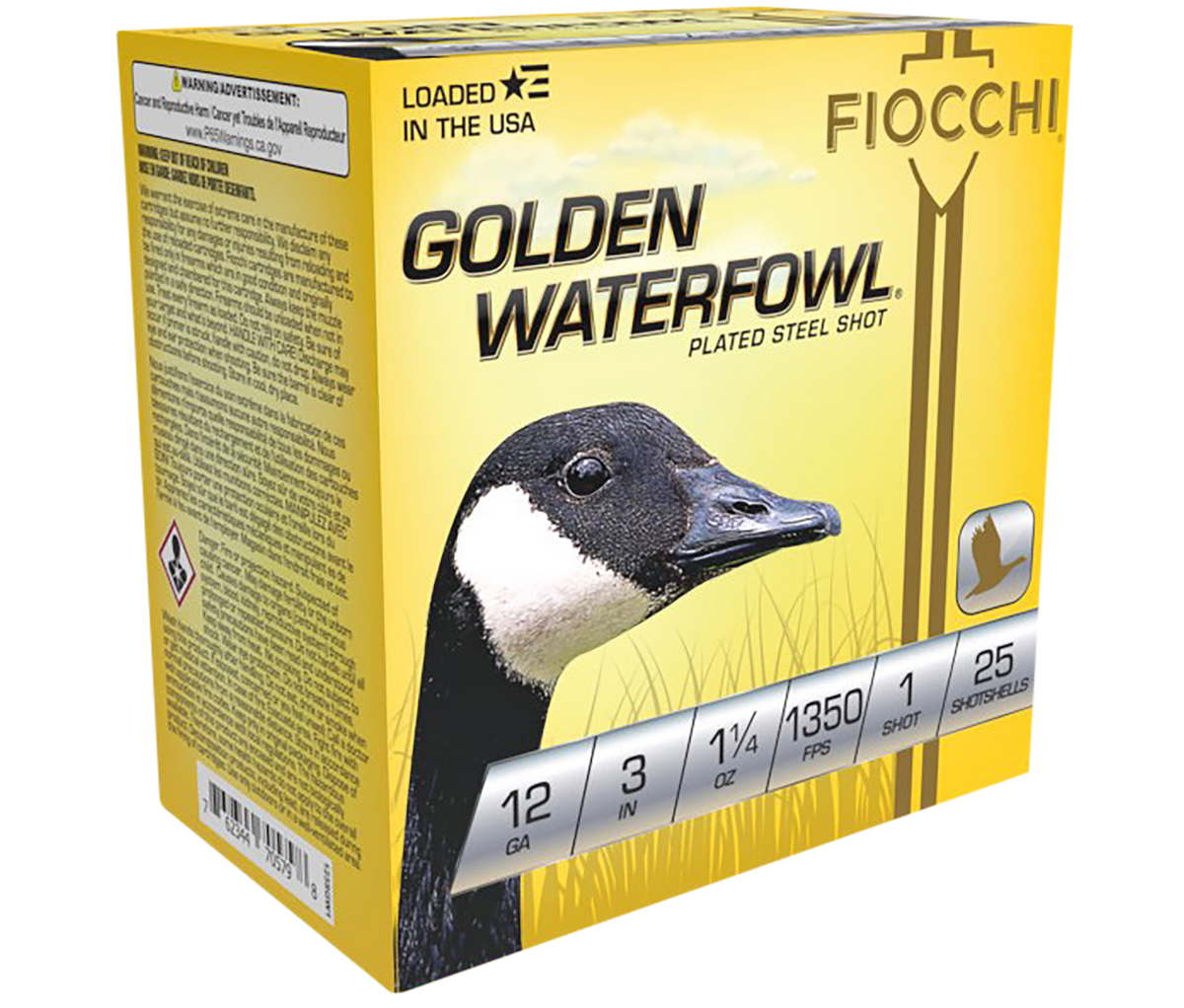 Fiocchi Golden Waterfowl 12 Gauge 3" 1-1/4 oz #1 Shot 25 Bx/10 Cs - Box or Case