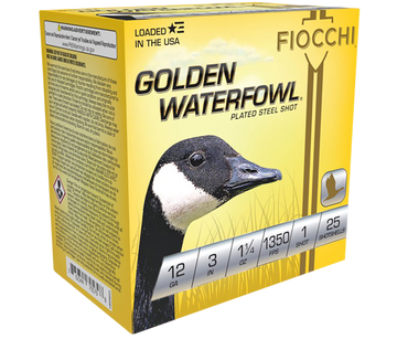Fiocchi Golden Waterfowl 12 Gauge 3" 1-1/4 oz #1 Shot 25 Bx/10 Cs - Box or Case