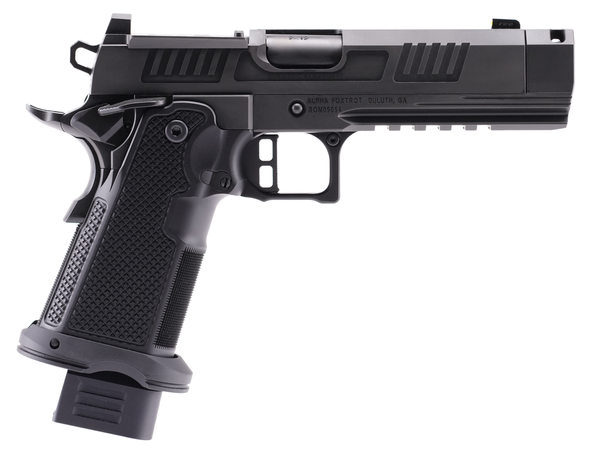 Alpha Foxtrot AF1911 Romulus 9mm Luger 4.25" 20+1 Semi-Auto Pistol - Black DLC Threaded Compensated
