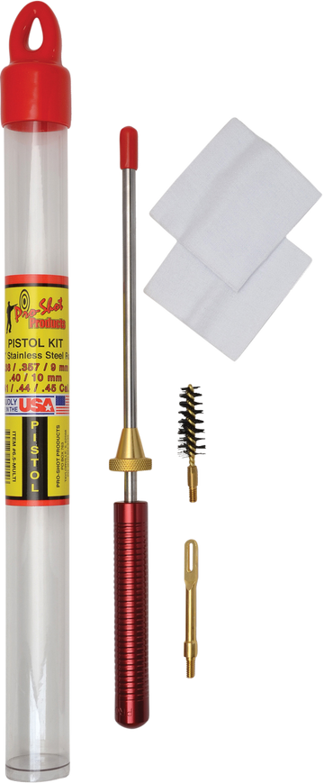Pro-Shot 65MULTI Starter Series Pistol Cleaning Kit .38-45 Cal 6.5" Nylon Bore Brush & Reusable Tube