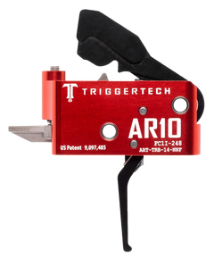 TriggerTech Diamond AR-10 1.5-4 lb Two-Stage Flat Trigger - Black/Red