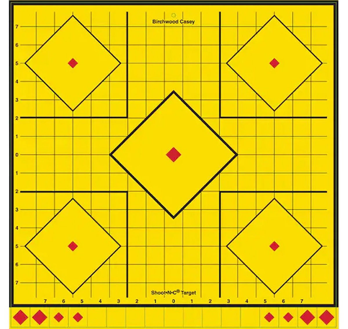 Birchwood Casey Long Range 17.75" 5-Diamond Self-Adhesive Paper Target Yellow 5 Pack