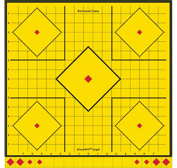 Birchwood Casey Long Range 17.75" 5-Diamond Self-Adhesive Paper Target Yellow 5 Pack