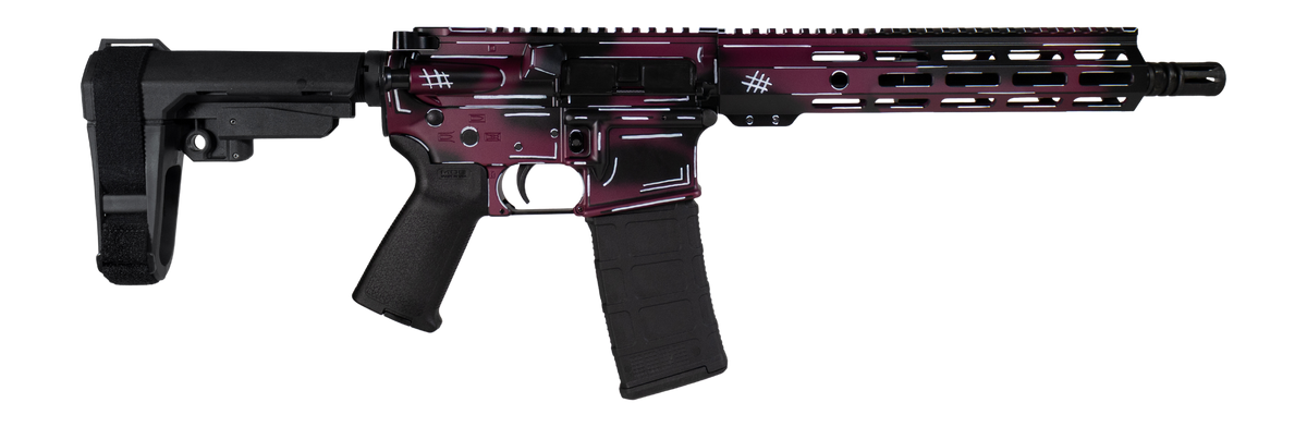 Shark Coast Tactical Anime-15 5.56 NATO 10.5" 30+1 Semi-Auto AR Pistol - Black Cherry Cerakote
