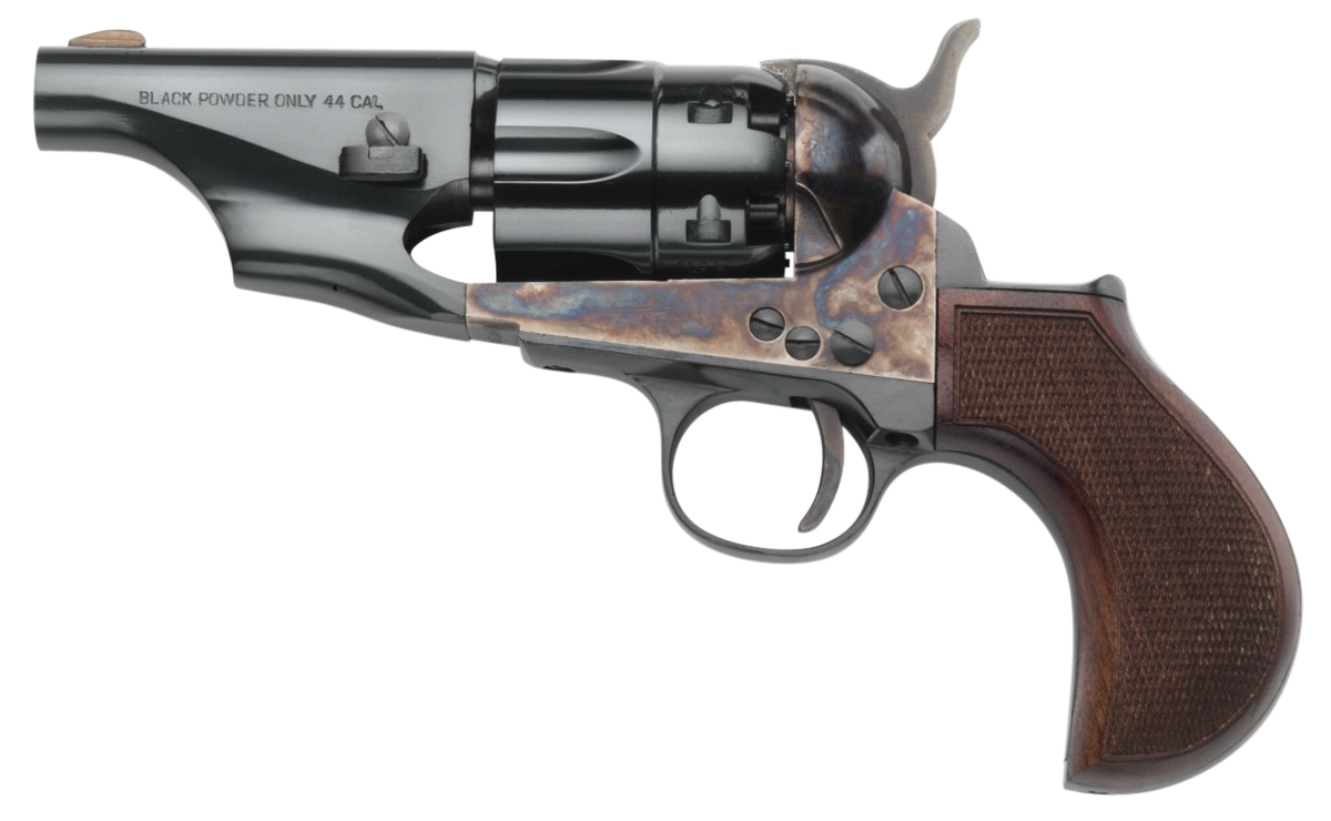 Taylor's & Company 1860 Army Snub Nose Pietta 44 Cal 6-Shot 3" Percussion SAO Revolver - Walnut Birdshead Grip