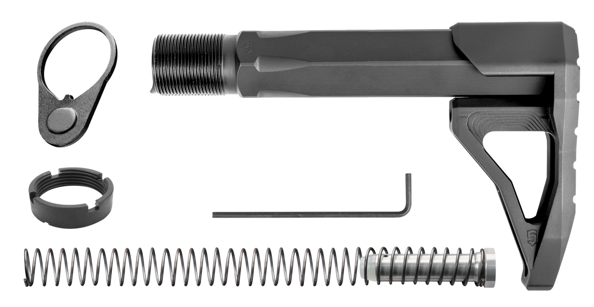 Phase 5 Weapon Systems CMSA Carbine Mini Stock Assembly Black Aluminum for AR-15/AR-10