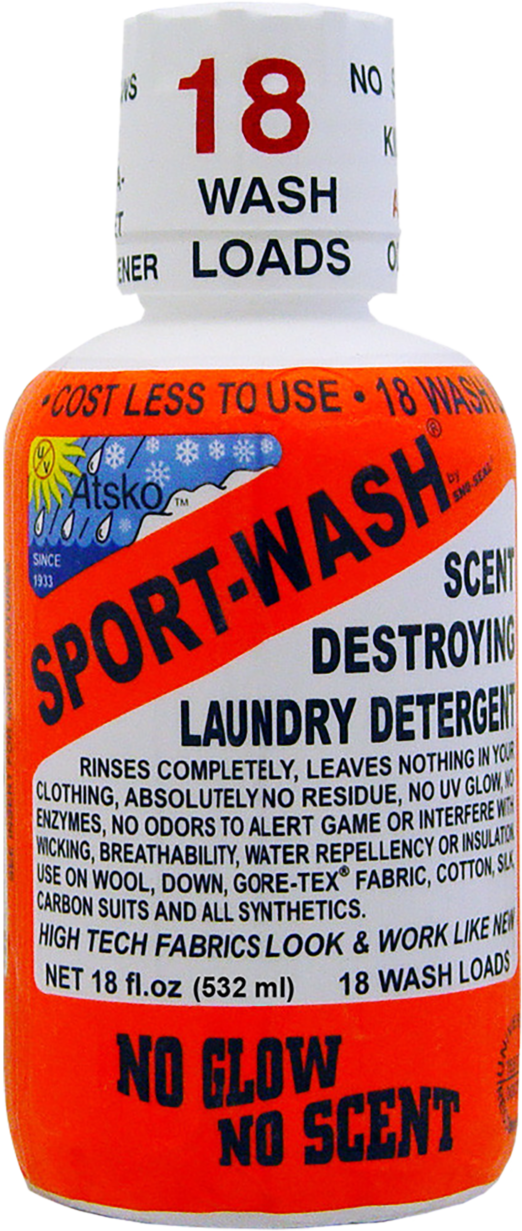 Atsko Sport-Wash Laundry Detergent 18oz 18 Loads - Unscented