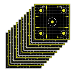 EZ-Aim 15211 Splash Reactive Sight-In Grid 12" x 12" Hanging Paper Target Black/Yellow - 12 Pack