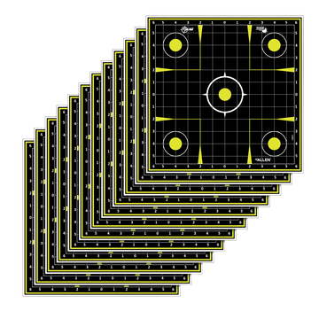 EZ-Aim 15211 Splash Reactive Sight-In Grid 12" x 12" Hanging Paper Target Black/Yellow - 12 Pack
