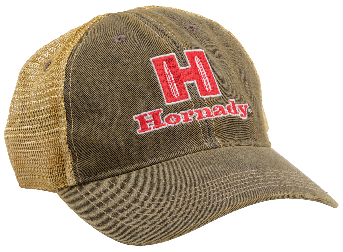 Hornady Worn Denim Hat Brown/Tan Structured Adjustable Snapback - One Size