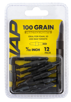 NAP 3D Practice Points Field Tips 100gr 9/32" Black Steel 12 Pack