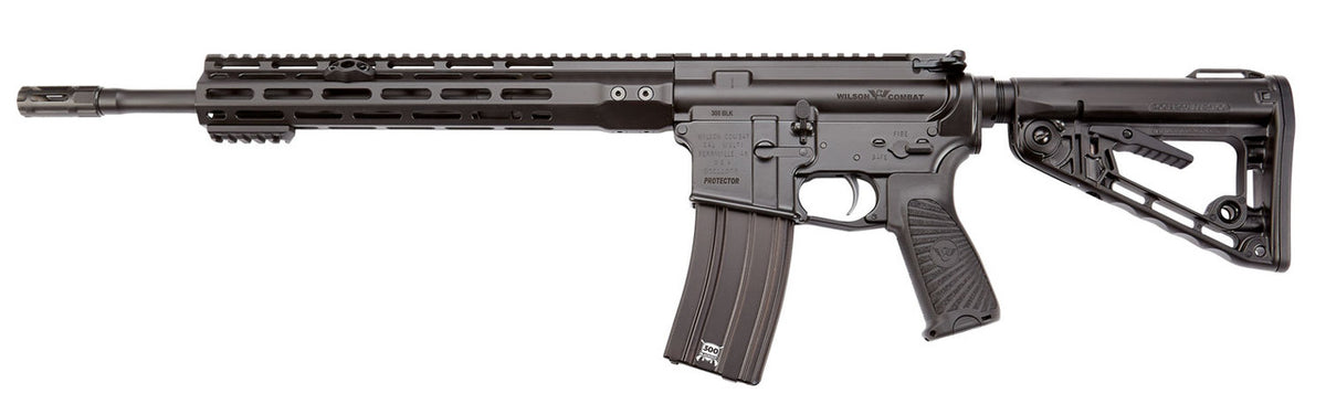 Wilson Combat 300 Blackout 16.25 Protector Carbine 30+1 Black Armor-Tuff Black Wilson/Rogers Super Stoc Stock BCM Starburst Polymer Black Grip Right Hand