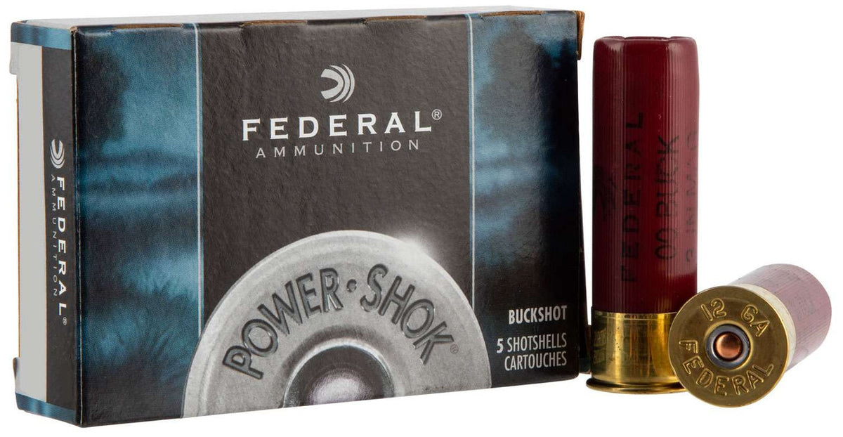 Federal F1274B Power-Shok  12 Gauge 2.75 27 Pellets 4 Buck Shot 5 Bx/ 50 Cs