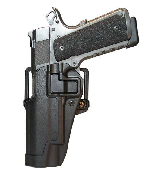 Blackhawk 410503BKL Serpa CQC Concealment Black Matte Polymer OWB 1911 Govt & Clones w/wo Rail Left Hand