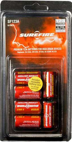 Surefire SF6BC CR123A High Performance 3v Lithium 1500 mAh 6 Pack
