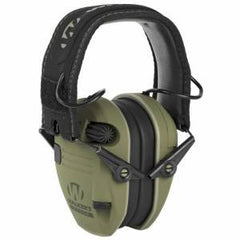 Walkers GWPRSEMPAT Razor Patriot Polymer 23 dB Over the Head OD Green Cups w/Black Band & Flag Electronic Muff