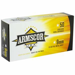 Armscor FAC94 Pistol  9mm Luger 124 gr Full Metal Jacket (FMJ) 50 Bx/ 20 Cs