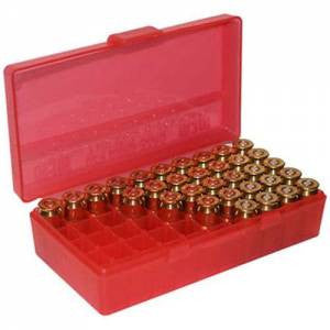 MTM P504429 Case-Gard P-50 44 Spl,44 Mag,45 Colt (LC) 50rd Clear Red