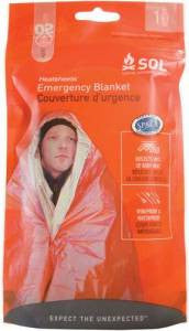 SOL Emergency Blanket Orange w/Silver Lining