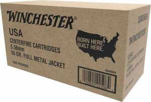 Winchester Ammo WM1931000 USA  5.56x45mm NATO 55 gr Full Metal Jacket (FMJ) 1000 Bx/