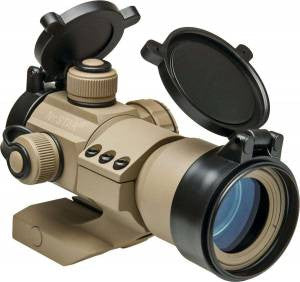 NCStar DRGB135T Tube Reflex Optic 1x 35mm Obj 3 MOA Illuminated Red/Green/Blue Powder Coated Tan CR2032 Lithium (3)