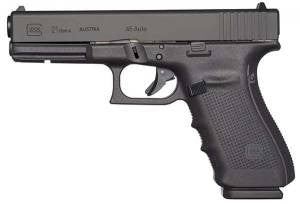 Glock UG2150203 G21 Gen 4 45 ACP 4.61 13+1 Black Steel Slide Black Interchangeable Backstrap Grip Fixed Sights