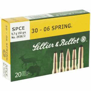 Sellier & Bellot SB3006C Rifle  30-06 Springfield 150 gr Soft Point Cut-Through Edge (SPCE) 20 Bx/ 20 Cs
