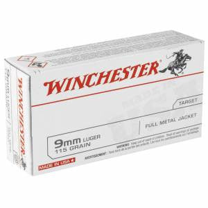 Winchester Ammo Q4172 USA  9mm Luger 115 gr Full Metal Jacket (FMJ) 50rd Box