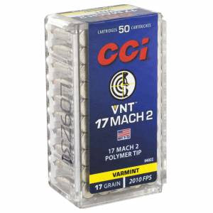 CCI 948CC Varmint VNT 17 HM2 17 gr Polymer Tip 50 Bx/ 100 Cs