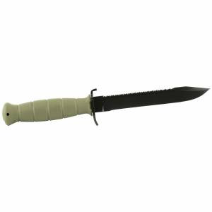 Glock KF039181 Field Knife FM 81 6.50 Clip Point Plain/Saw Phosphate-Treated HRC55  Spring Steel Polymer Battle Field Green Handle Fixed