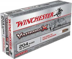 Winchester Ammo X204P Varmint X  204 Ruger 32 gr Polymer Tip 20 Bx/ 10 Cs