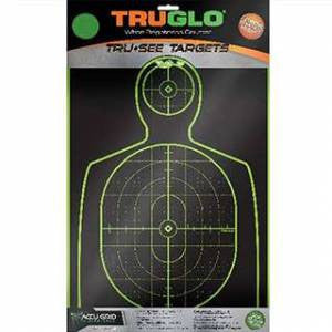 Truglo TG13A6 Tru-See  Self-Adhesive Paper 12 x 18 Silhouette Black Target Paper w/Green Accents 6 Per Pack