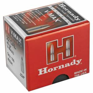 Hornady 22241 V-Max  .22 Cal .224 40 gr V-Max 100 Per Box