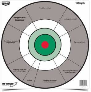 Birchwood Casey 37245 EZE-Scorer Handgun Trainer Bullseye Paper Target 12 13 Per Pack