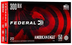 Federal AE300BLK1 American Eagle  300 Blackout 150 gr Full Metal Jacket Boat Tail (FMJBT) 20 Bx/ 25 Cs