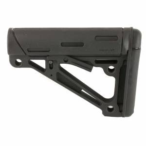 Hogue 15050 OverMolded Collapsible Buttstock Black Synthetic w/Black OverMolded Rubber for AR15/M16/M4 with Commercial Tube