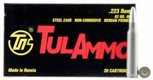 Tulammo TA223621 Rifle  223 Rem 62 gr Hollow Point (HP) 20 Bx/ 50 Cs