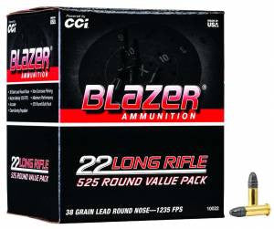 CCI 10022 Blazer  22 LR 38 gr Hollow Point (HP) 525 Bx/ 10 Cs