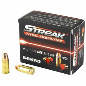 Ammo Incorporated 9124TMCSTRKRED Streak Visual 9mm Luger 124 gr Total Metal Jacket (TMJ) 20 Bx/ 10 Cs