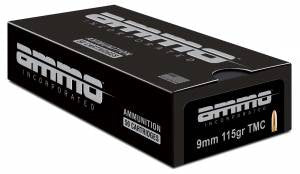 Ammo Inc 9115TMCA50   9mm Luger 115 gr Total Metal Coating 50 Bx/ 20 Cs