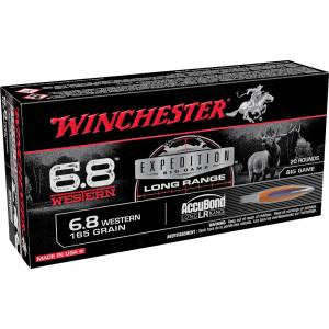 Winchester Ammo S68WLR Supreme Rifle 6.8 Western 160 gr AccuBond Long Range 20 Bx/ 10 Cs
